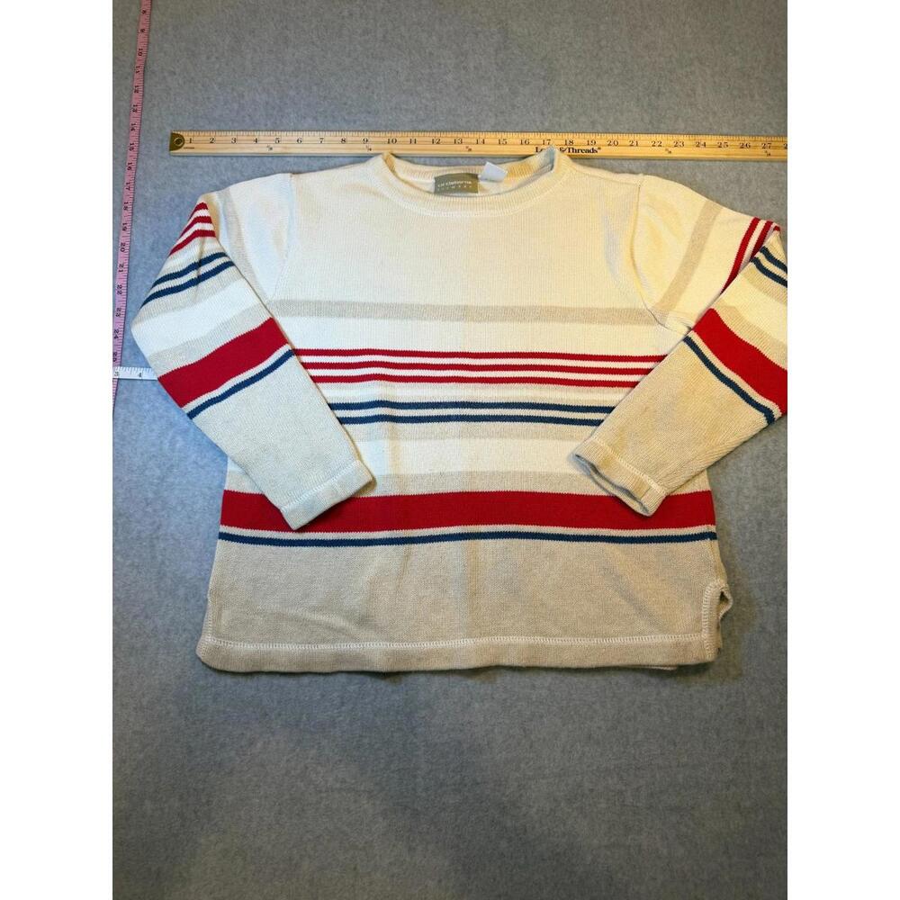 Liz Claiborne Lizwear Women’s Sweater Striped Long Sleeve Cotton Blend Size S